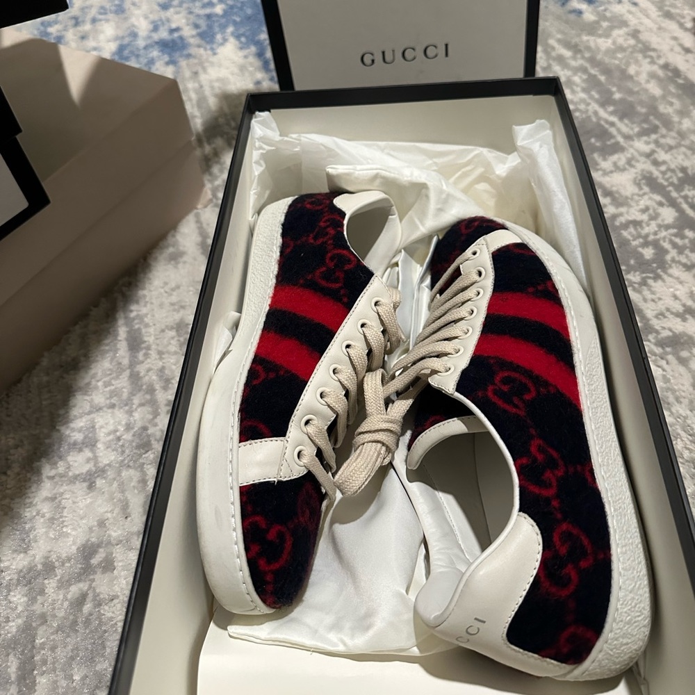 GUCCI Covered Wool Big GG Monogram Sneaker